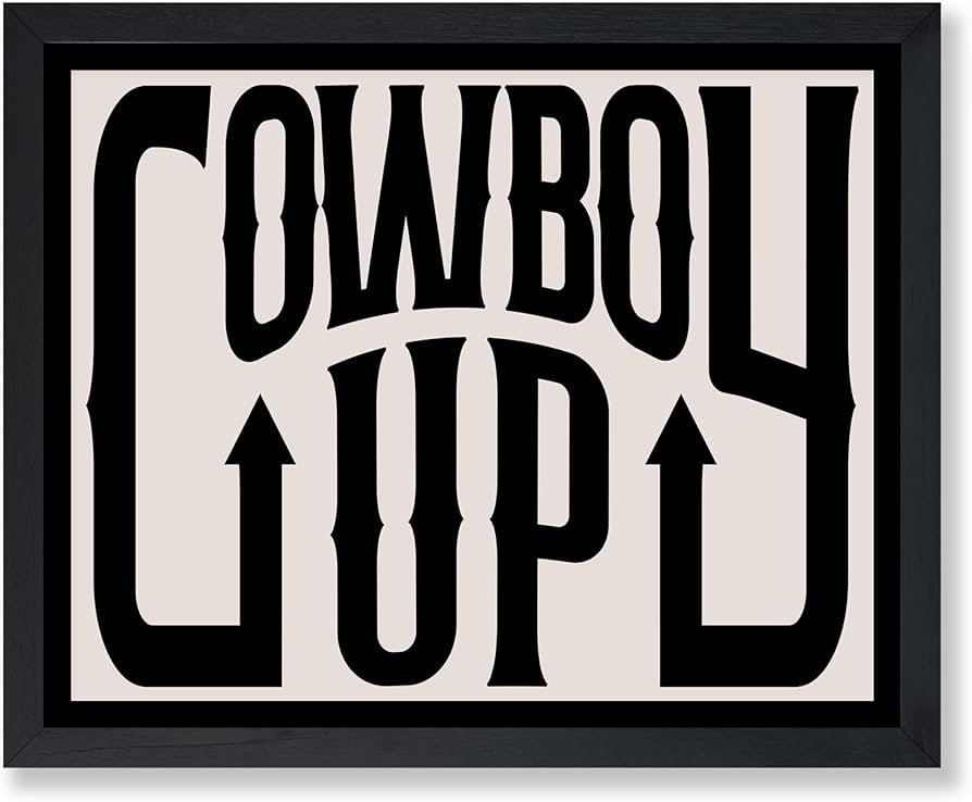 Poster Master Cowboy Up Poster - Retro Typography Print - Western Art - Wild West Art - Trendy Ar... | Amazon (US)