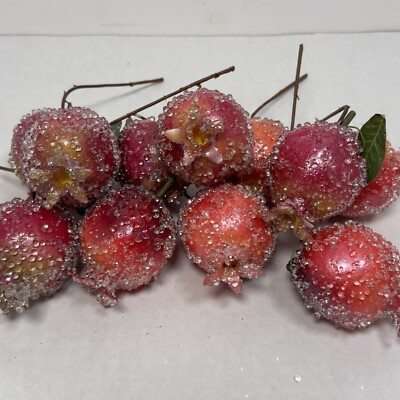 Sugar beaded fruit Ornaments Lot Of 10 Pomegranates  ￼  | eBay | eBay US