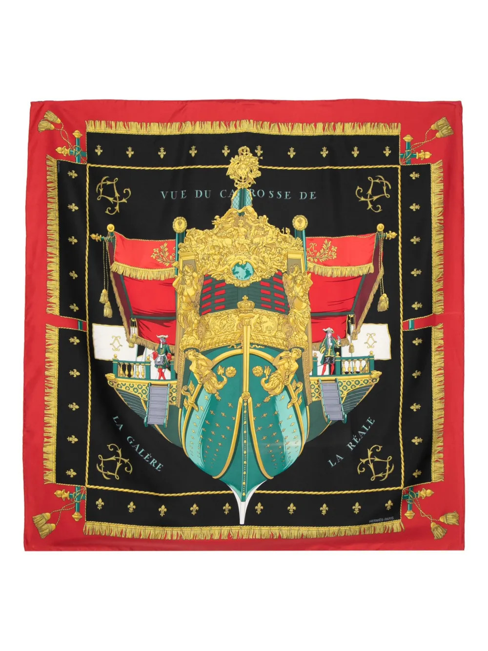CHANEL Pre-Owned Vue du Carosse de la Galère La Réale silk scarf - Black | Farfetch Global