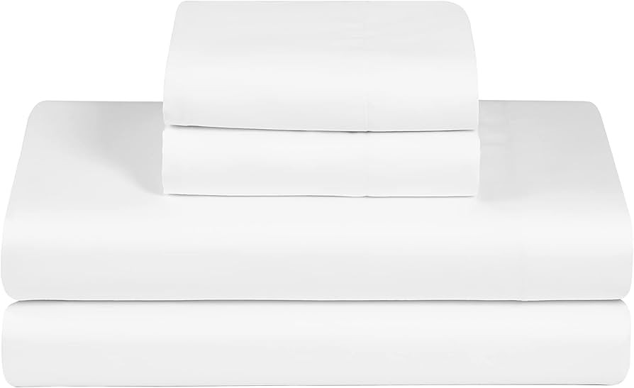 Feather & Stitch Softest 100% Cotton Sheets, 300 Thread Count Percale Weave Bedding, 16" Deep Poc... | Amazon (US)