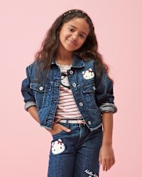 Girls Hello Kitty® Embroidered Denim Jacket - blue | The Children's Place