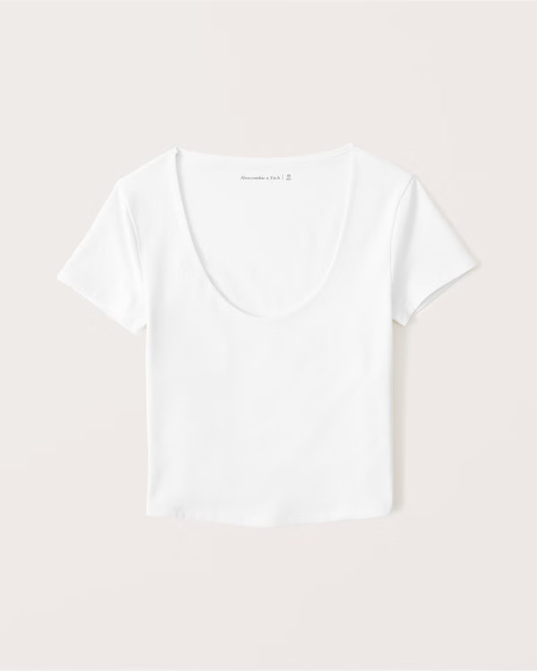 Women's Cotton Seamless Fabric Scoopneck Tee | Women's Tops | Abercrombie.com | Abercrombie & Fitch (US)