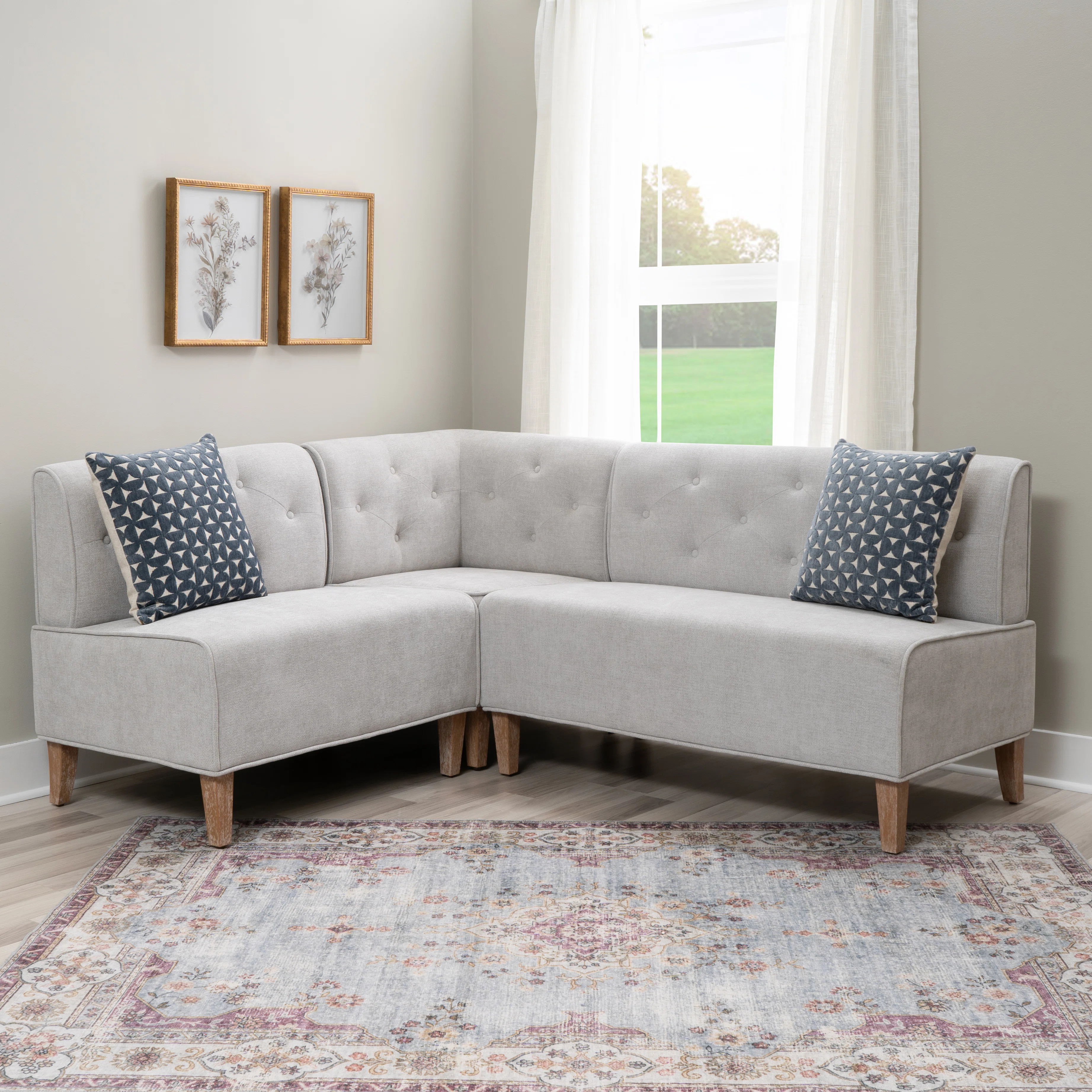 Lark Manor™ Ehrhart Tufted Back Upholstered Corner Bench & Reviews | Wayfair | Wayfair North America
