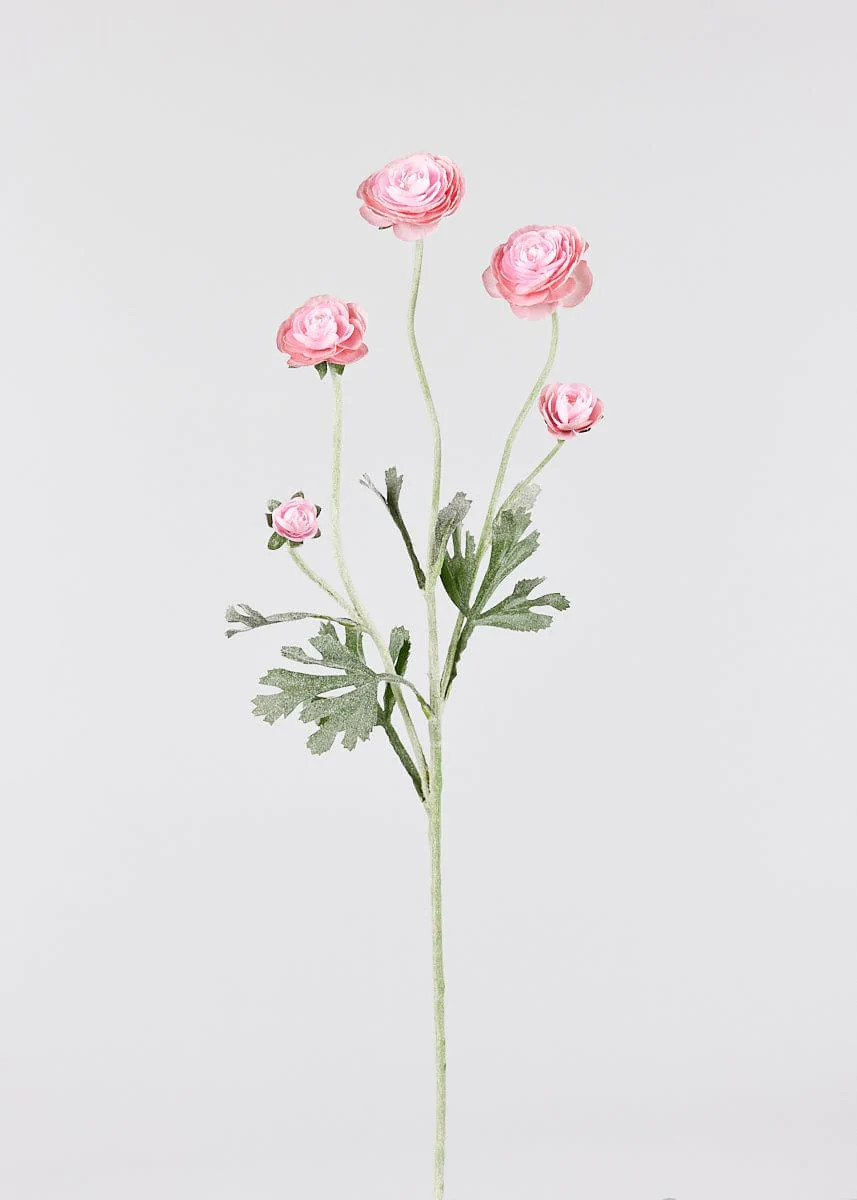 Artificial Botanicals at Afloral.com | Pastel Pink Ranunculus Flowers | Afloral