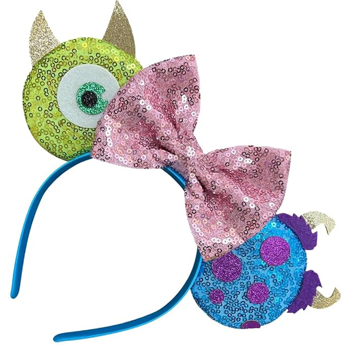 Bolonar Monster Mouse Ears Headband for Girls Women Sequin Mouse Ears Headband Halloween Headband... | Amazon (US)