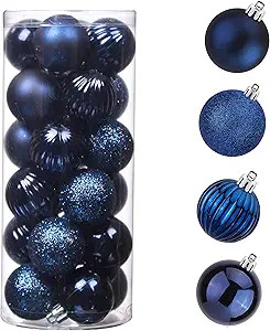Christmas Balls, 24pcs 1.57" Small Size Christmas Tree Ornaments Hanging Christmas Home Decoratio... | Amazon (US)