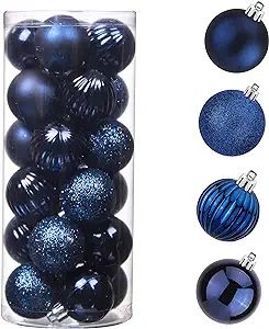 Christmas Balls, 24pcs 1.57" Small Size Christmas Tree Ornaments Hanging Christmas Home Decoratio... | Amazon (US)