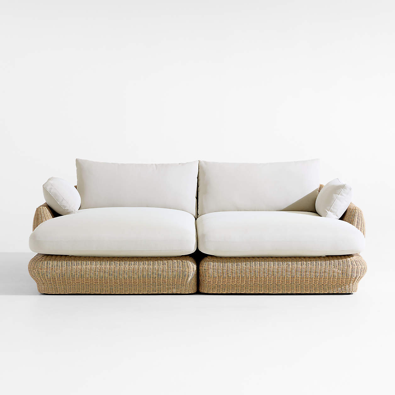 Ipanema 94" Double-Chaise Wicker Outdoor Daybed with Cushions + Reviews | Crate & Barrel | Crate & Barrel