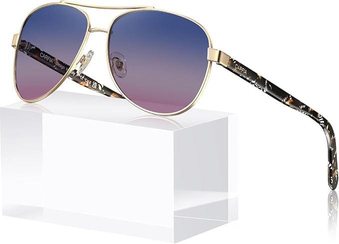 CARFIA Polarized Sunglasses for Women – Acetate Arms, UV400, Lightweight & Flattering Fit CA321... | Amazon (US)