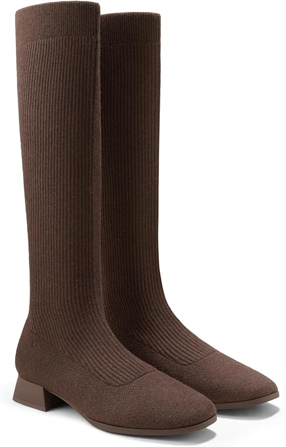 VIVAIA Tara Pro Women's Water Repellent Wool Knee-High Boots Slip on Square-Toe Booties 1.18'' Bl... | Amazon (US)