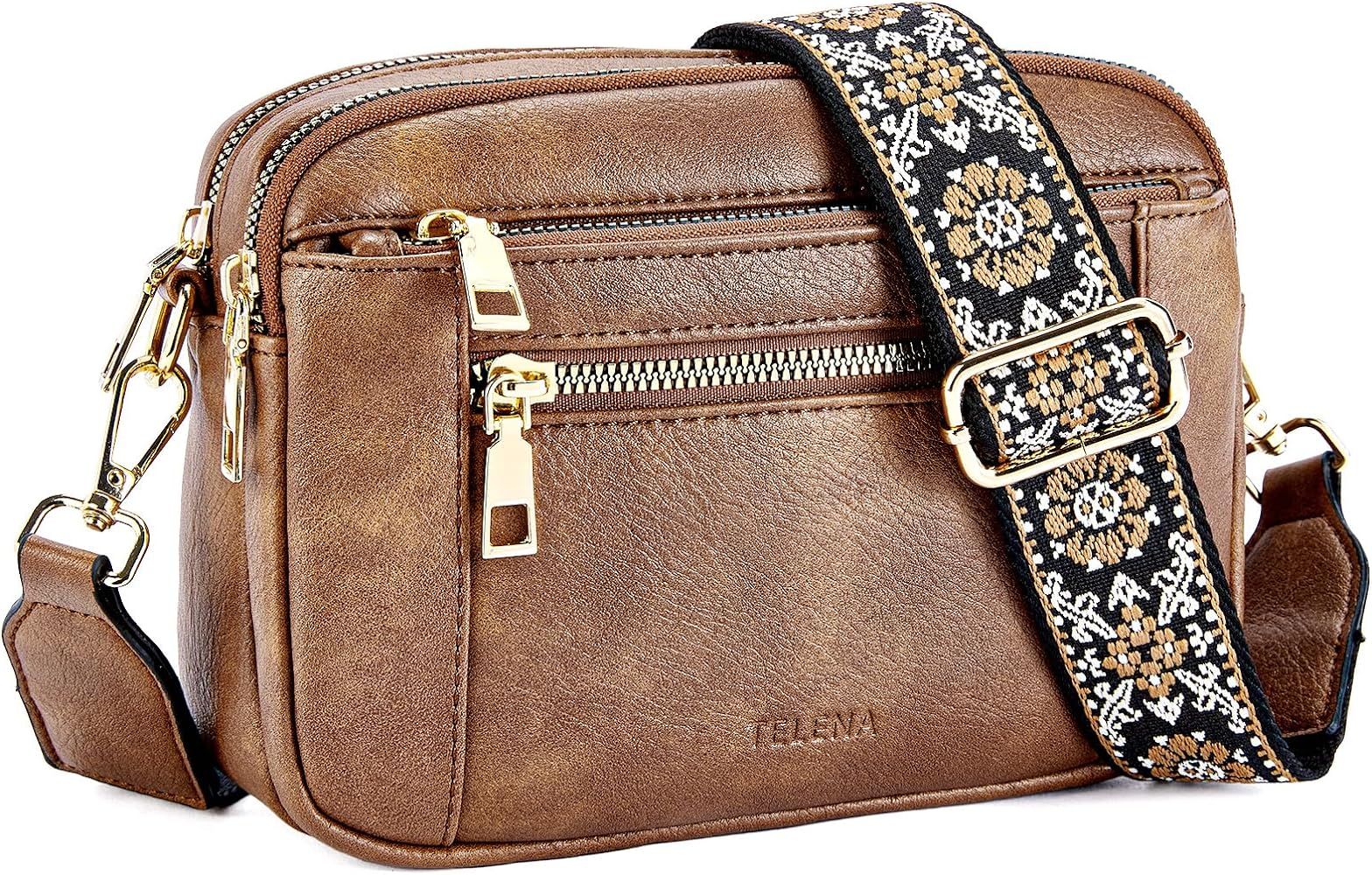 Telena Crossbody Purse for Women Small Crossbody Bags Trendy Vegan Leather with Adjustable Should... | Amazon (US)