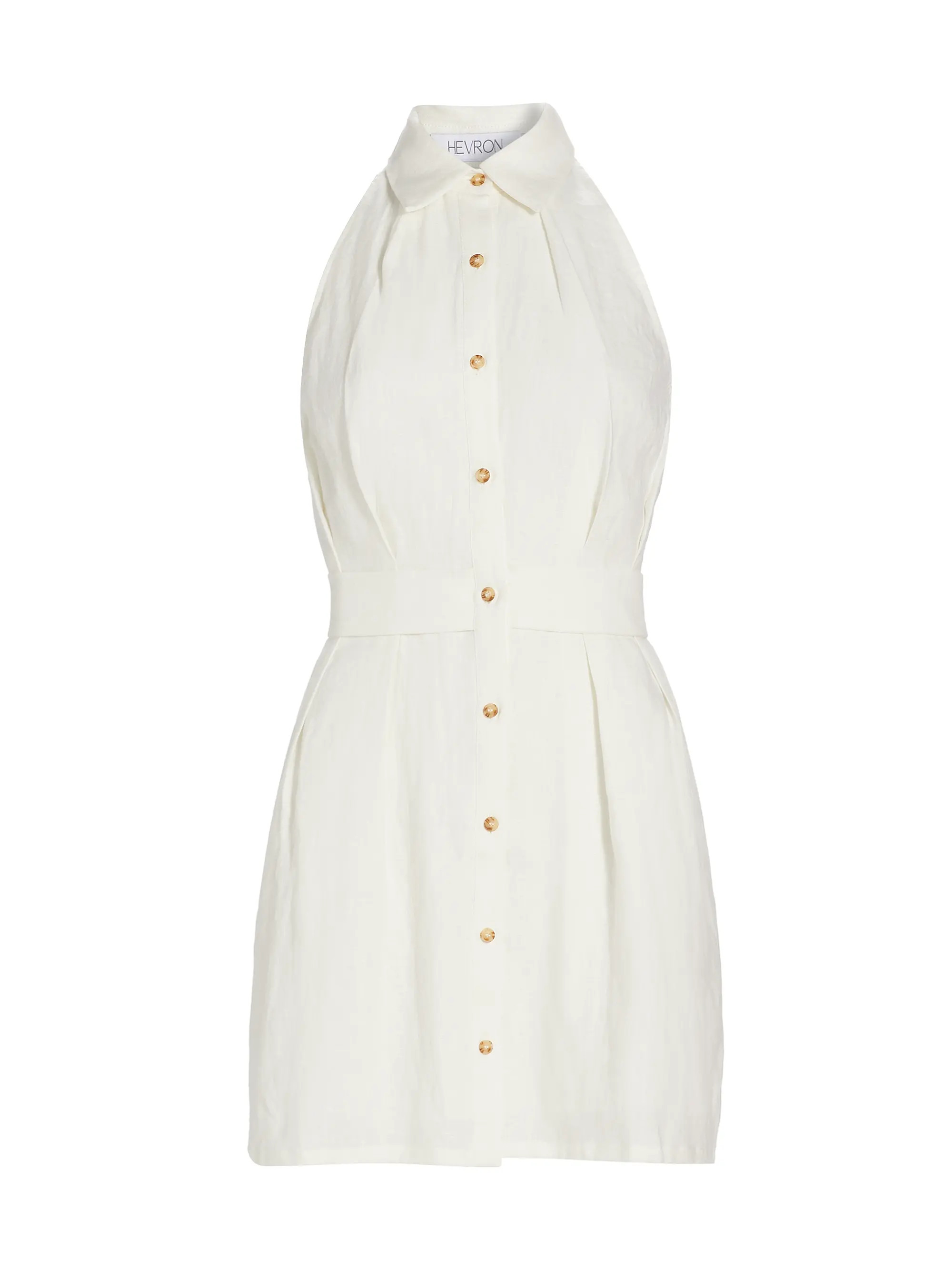Domino Linen Sleeveless Minidress | Saks Fifth Avenue