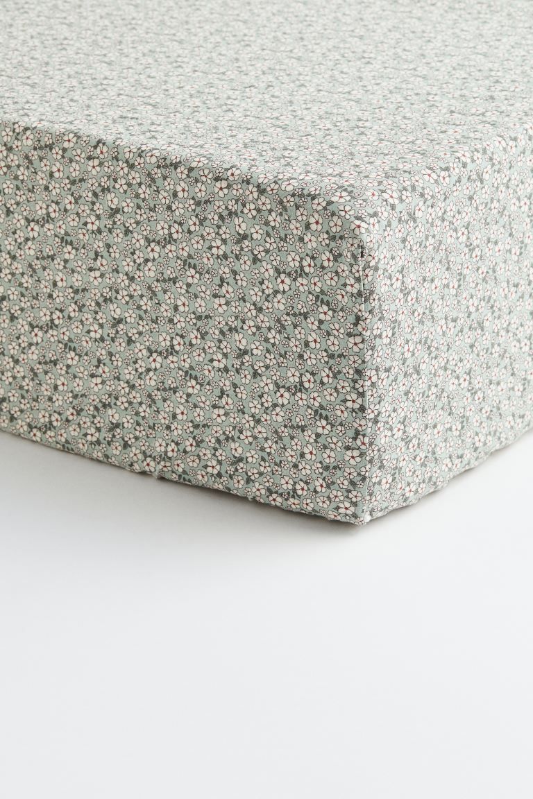 Patterned cotton fitted sheet | H&M (UK, MY, IN, SG, PH, TW, HK)