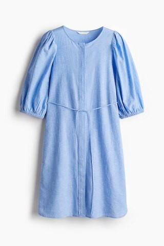 H & M - Linen-Blend Dress - Blue | H&M (US + CA)
