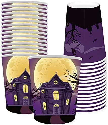 Halloween Disposable Cups for Kids 30 PCS 9 OZ Adult Halloween Pumpkin Paper Cups for Coffee Juic... | Amazon (US)
