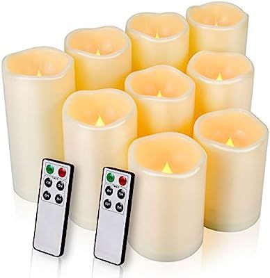 Flameless Candles LED Candles Outdoor Candles Waterproof Candles(D: 3" x H: 4"5"6") Battery Opera... | Amazon (US)