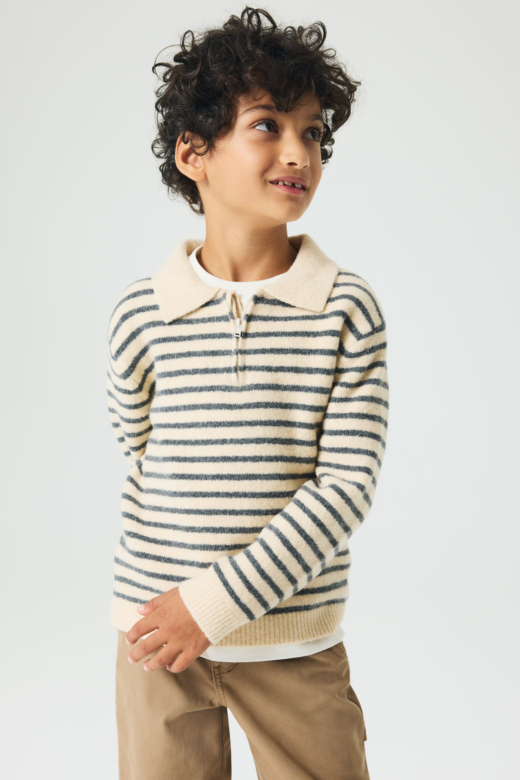 Half-Zip Brushed Polo Sweater | H&M (US + CA)