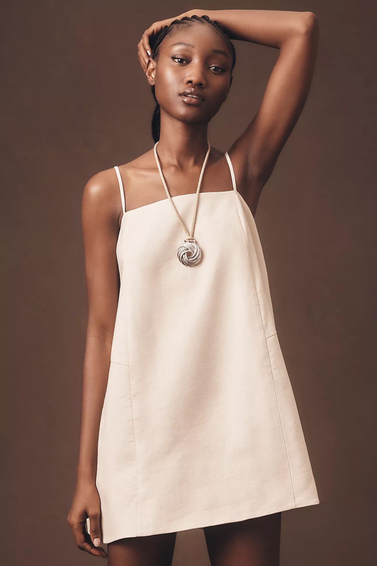 Mare Mare Square-Neck Linen A-Line Mini Dress | Anthropologie (US)