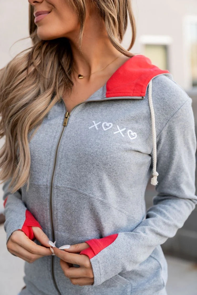 FullZip Hoodie - Hugs & Kisses | Mindy Mae's Market