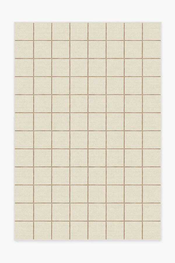 Vista Grid Ivory & Rust Rug | Ruggable