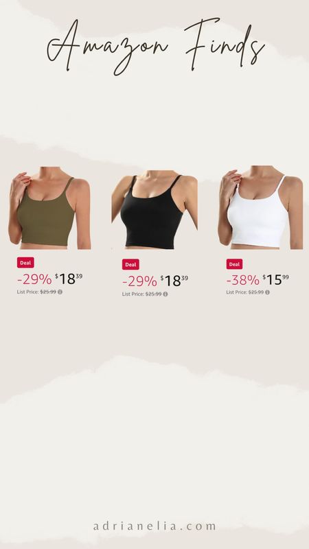These are staple sports bras I always have on hand. I wear them alone, under cardigans, and to work out. I wear a size large! Amazon always has the best quality at the most affordable prices! And these are on sale! 

#amazon #bra #sportsbra #sale #workout 

#LTKsalealert #LTKfitness #LTKstyletip