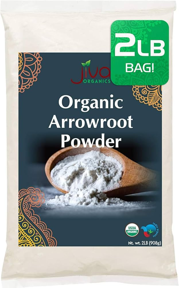 Jiva Organics Organic Arrowroot Flour (Powder) 2 Pound Bag - Raw, Non-GMO | Amazon (US)