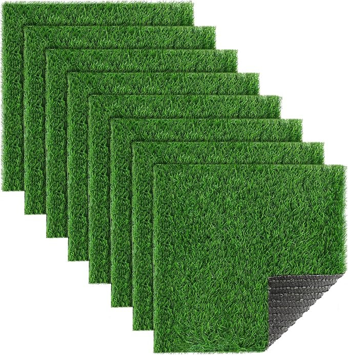 XLX TURF Square Artificial Grass Table Placemats Set of 8, Green Turf Mat Table Centerpiece Decor... | Amazon (US)