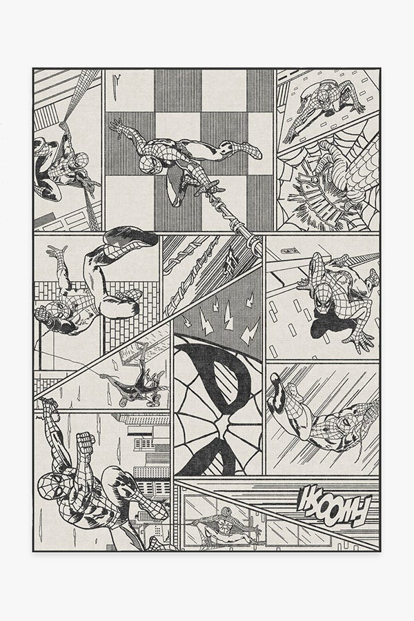 Spidey-Sense Ink Black Rug | Ruggable