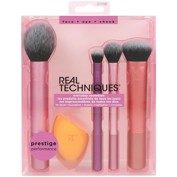 Real Techniques Everyday Essentials Kit, Makeup Brush & Beauty Sponge Set, 5 Piece Set | Walmart (US)