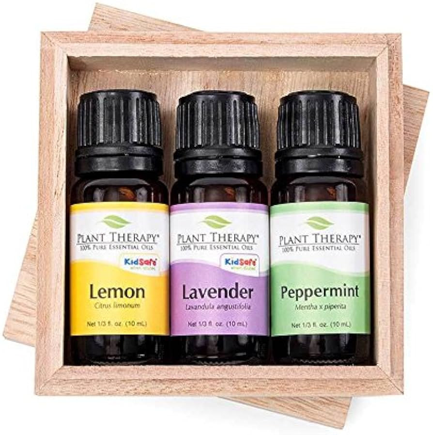 Plant Therapy Lemon, Lavender and Peppermint Essential Oil Set 10 mL (1/3 oz) 100% Pure, Undilute... | Amazon (US)