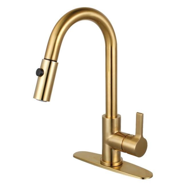 Kingston Brass LS8783CTL Gourmetier Continental Single-Handle Pull-Down Kitchen Faucet&#44; Brush... | Walmart (US)