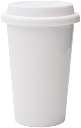 UDMG Reusable Double Wall Insulated White Ceramic Travel Coffee Cup with Lid & Sleeve, 12 fl.oz, I A | Amazon (US)