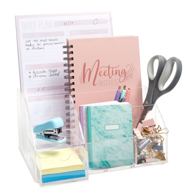 Okuna Outpost 9 Compartments Clear Acrylic Organizer for Desk (10 x 7.25 x 5 In) | Target