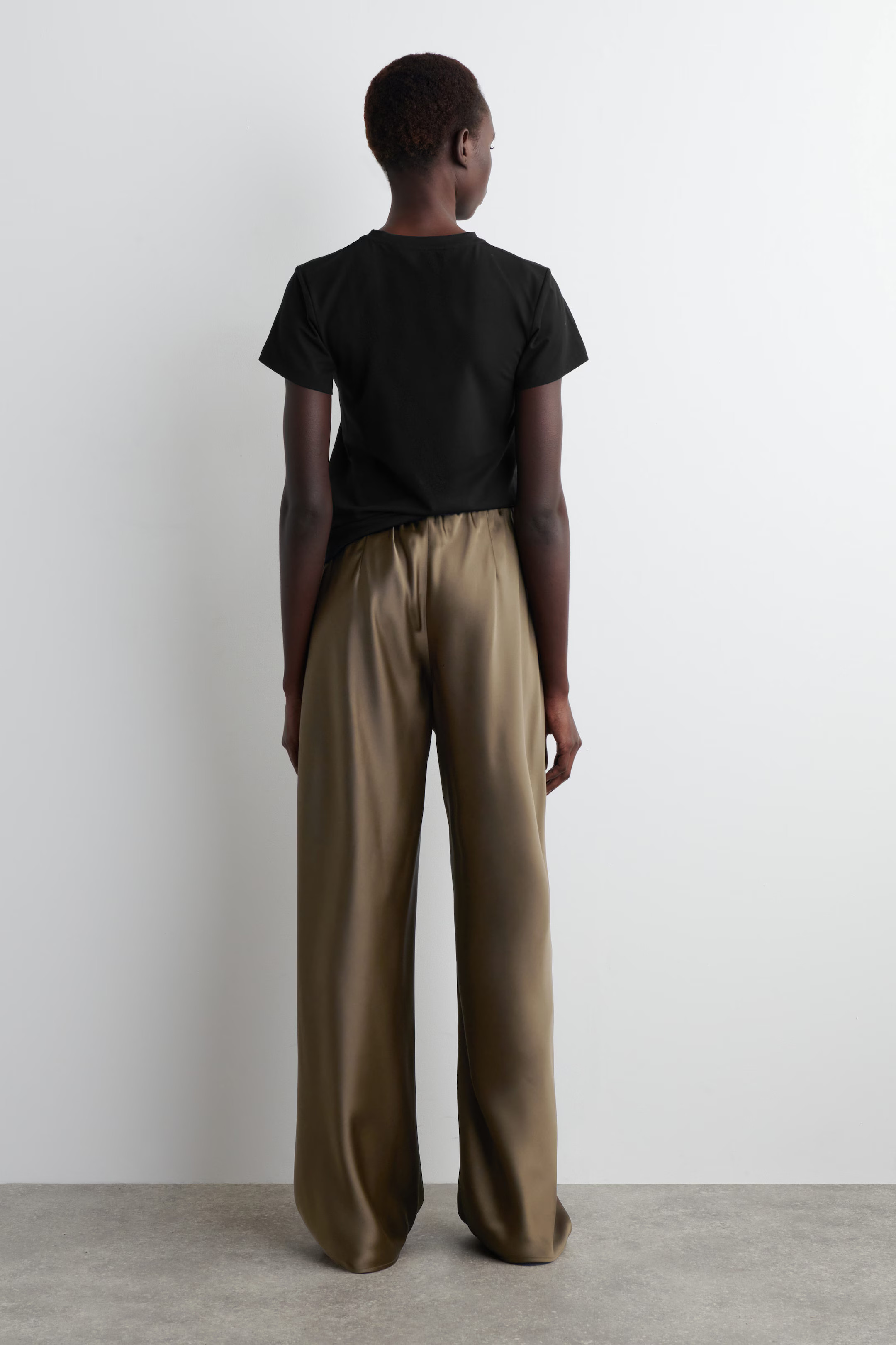 SATIN WIDE-LEG TROUSERS - BROWN | COS GB | COS UK