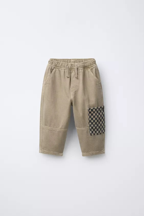 WARM CHECKERBOARD CARGO TWILL PANTS | Zara US