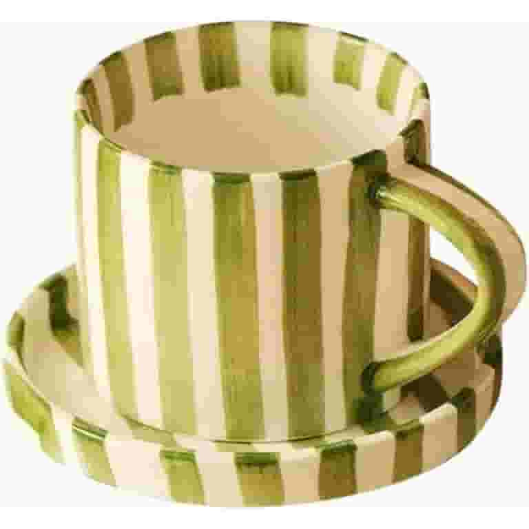 Ceramic Coffee Cup 200ml Coffee Cup Vintage Striped Teacup And Saucer Creative Ceramic Coffee Cup... | Walmart (US)