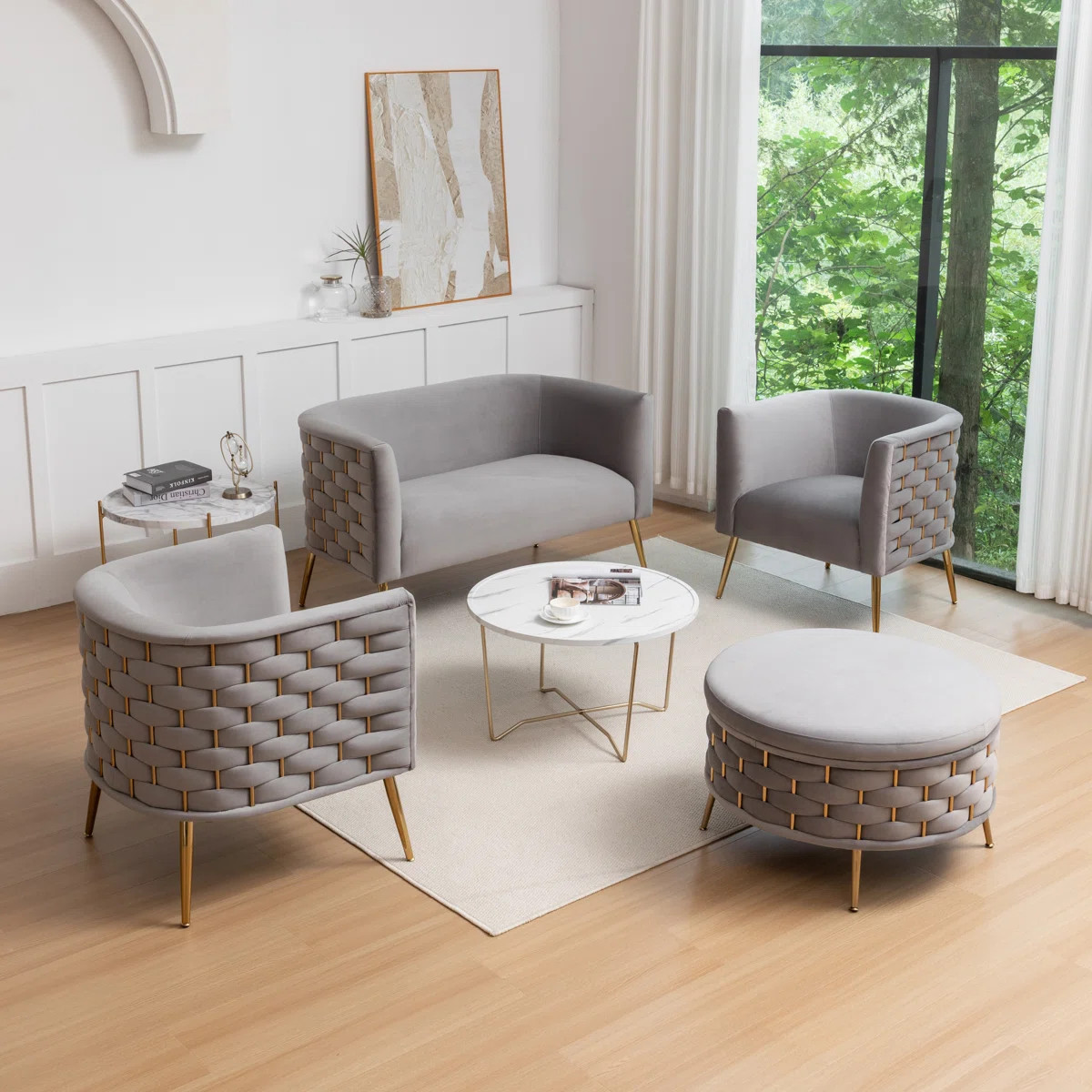 Cristen 4 - Piece Velvet Living Room Set | Wayfair North America