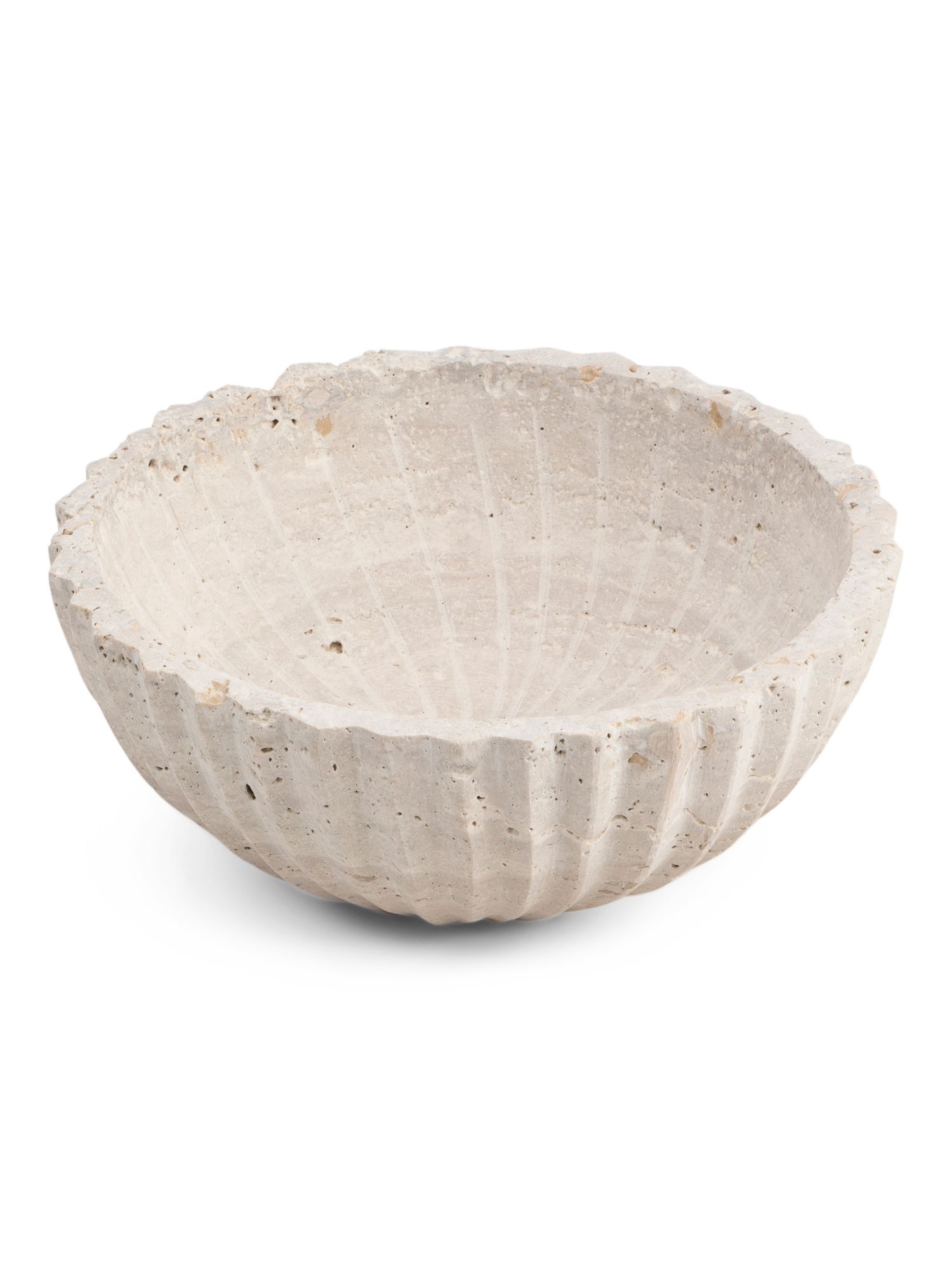 Travertine Fluted Fruit And Nut Bowl | TJ Maxx