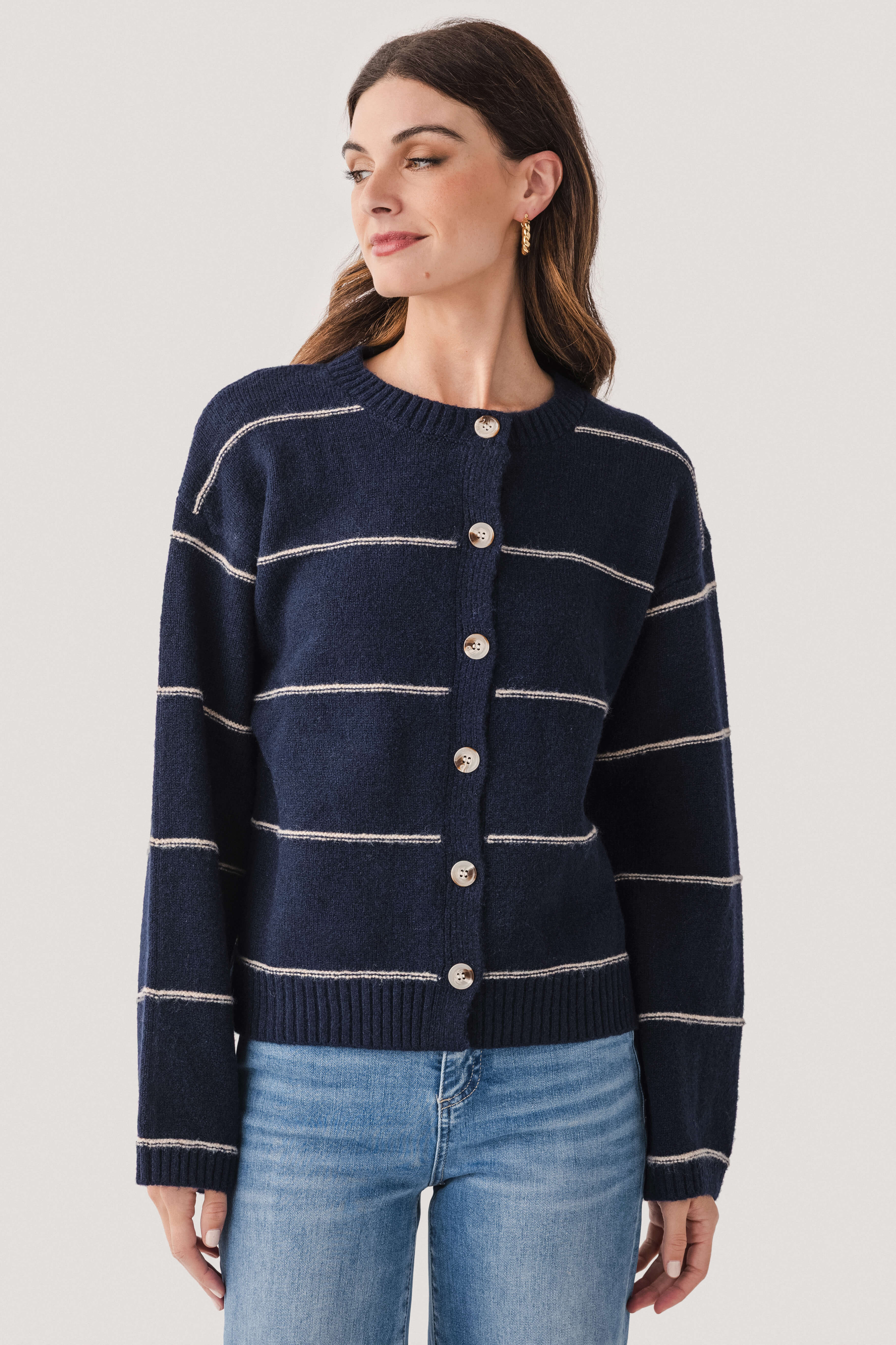 Buttermelon Striped Cardigan | Social Threads