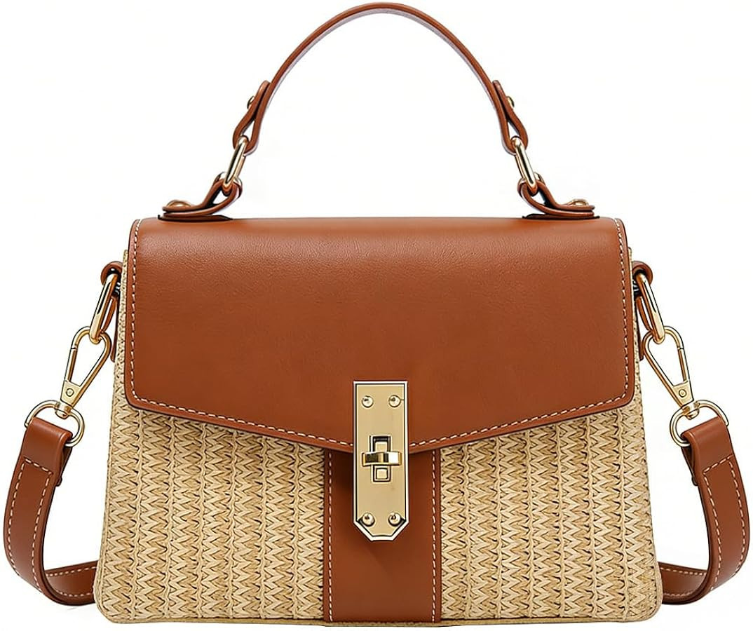 Fashion Summer Straw Woven Women's Purse Vacation Box Handbag Beach Crossbody Bag Shoulder Beach ... | Amazon (US)