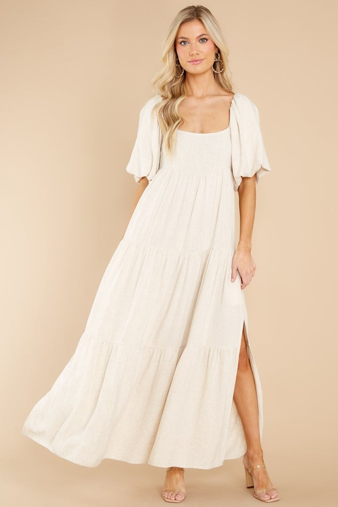 Soraya Natural Midi Dress | Red Dress 