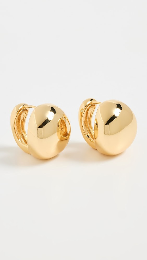 Kenneth Jay Lane 3/4" Polished Gold Domed Pierced Earrings | Shopbop | Shopbop