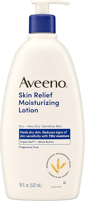 Aveeno Skin Relief Moisturizing Lotion Heals Very Dry, Sensitive Skin, Fast-Absorbing Body Lotion... | Amazon (US)