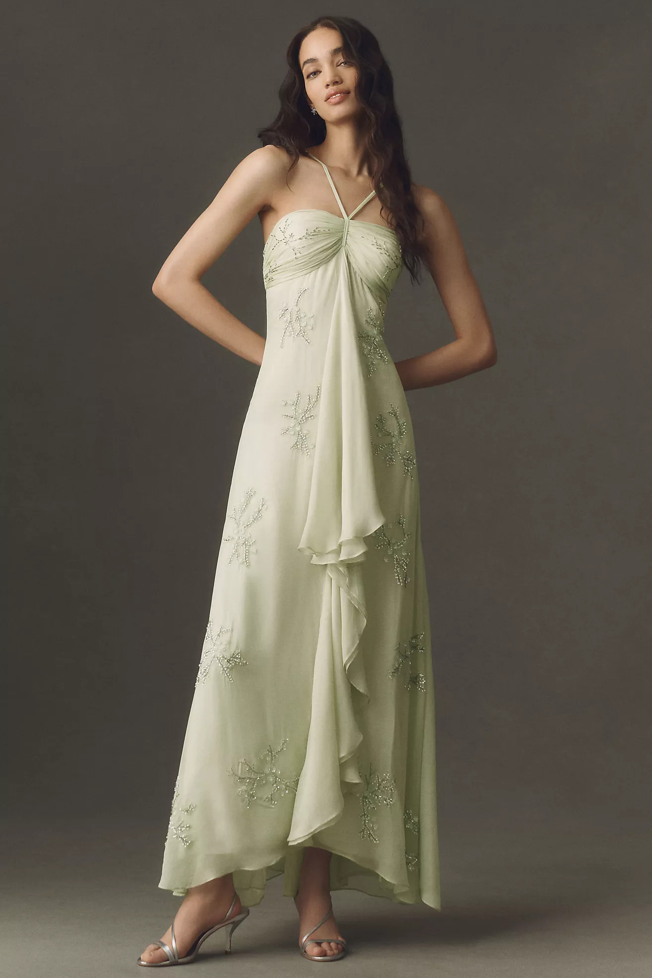 BHLDN Beaded Halter Maxi Dress | Anthropologie (US)