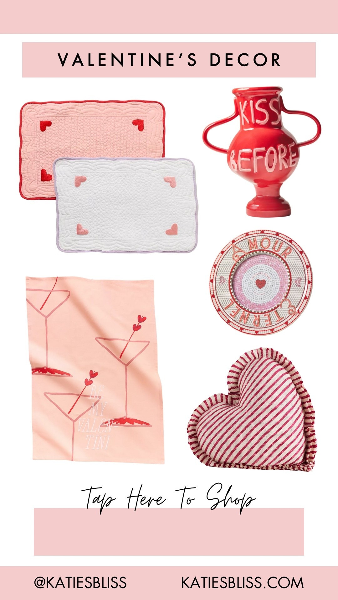 Valentines decor 💖

Home. Decor. Valentine’s Day. Pillow. Vase. Place mat. Basket. Anthropologie. 



#LTKHome #LTKValentine