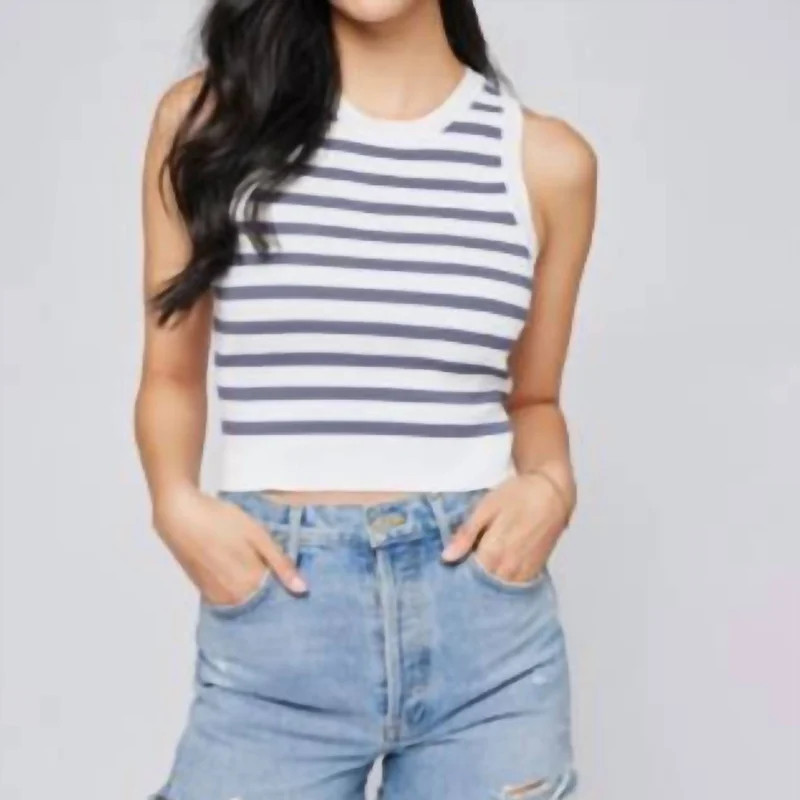 Gentle Fawn Cora Tank Top In Blue Stripe - Blue - M | Verishop