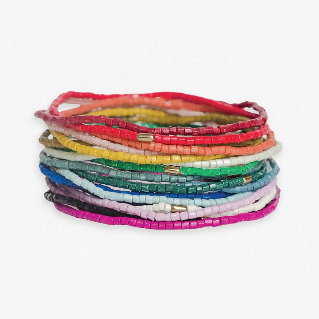 Chelsea 18 Strand Luxe Beaded Stretch Bracelet Set Multicolor | INK+ALLOY