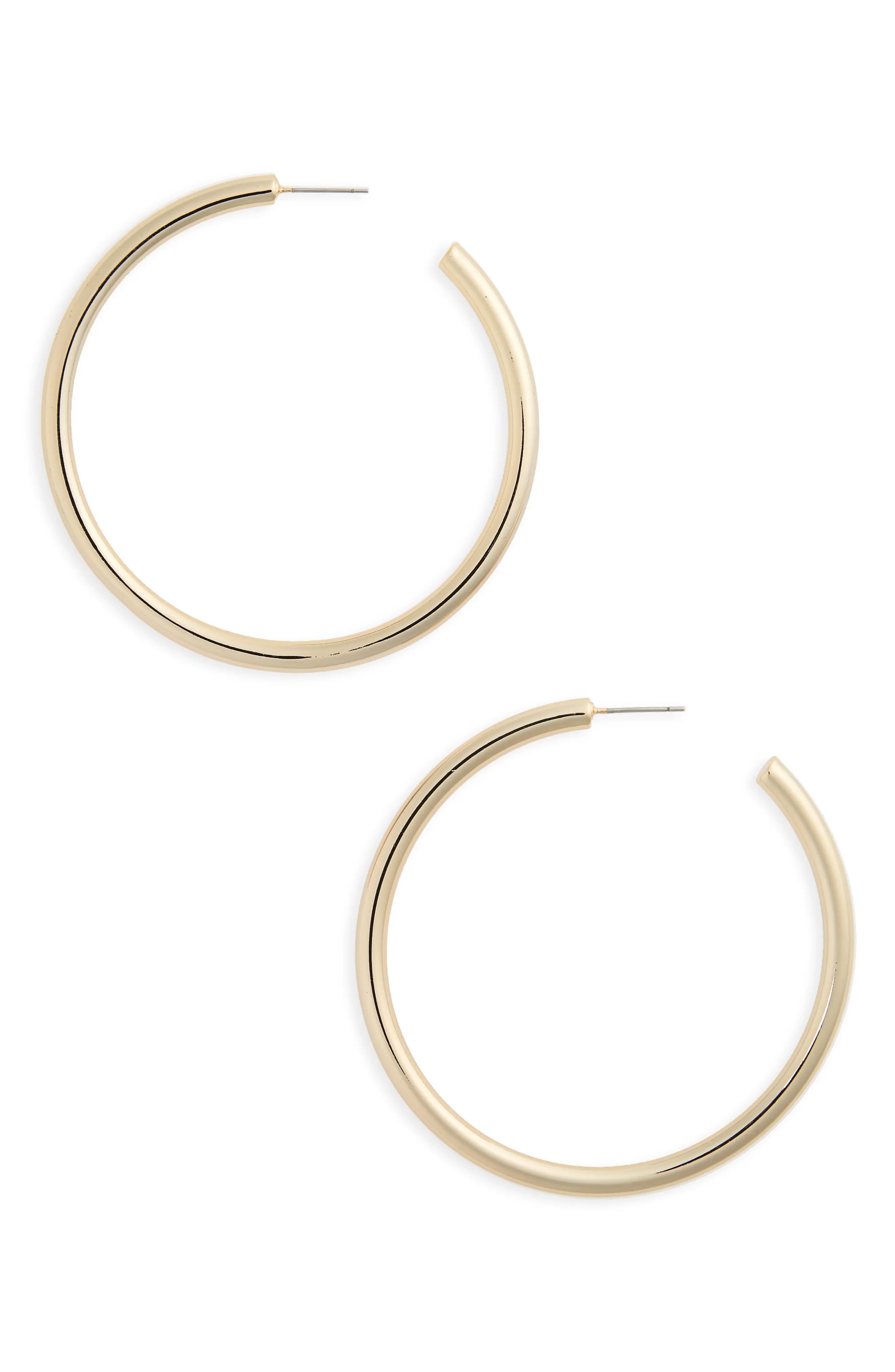 Halogen® Large Sleek Tube Hoop Earrings | Nordstrom