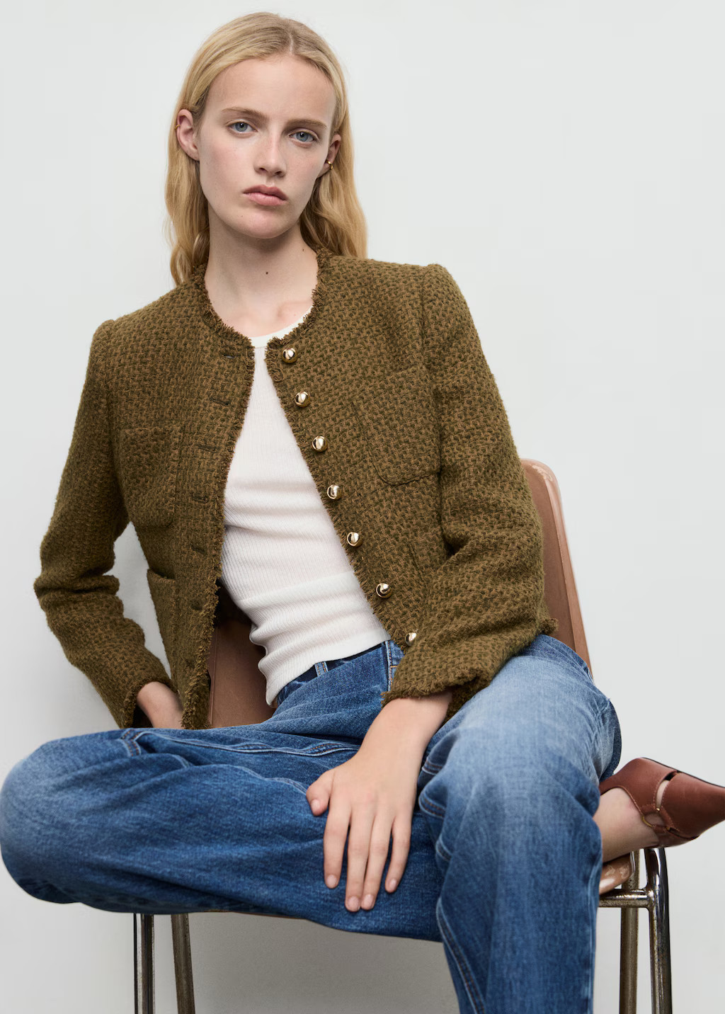 Tweed jacket with jewel buttons - Women | MANGO USA | Mango (US/MX/AU)