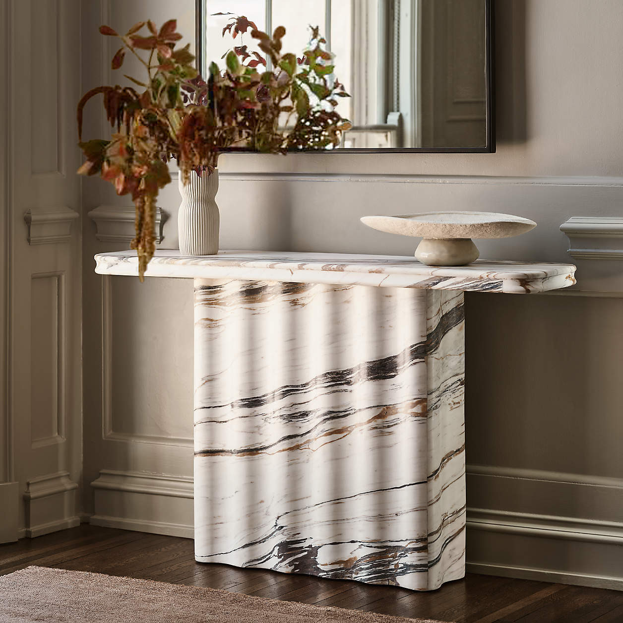 Pompeii White Decorative Centerpiece Bowl + Reviews | Crate & Barrel | Crate & Barrel
